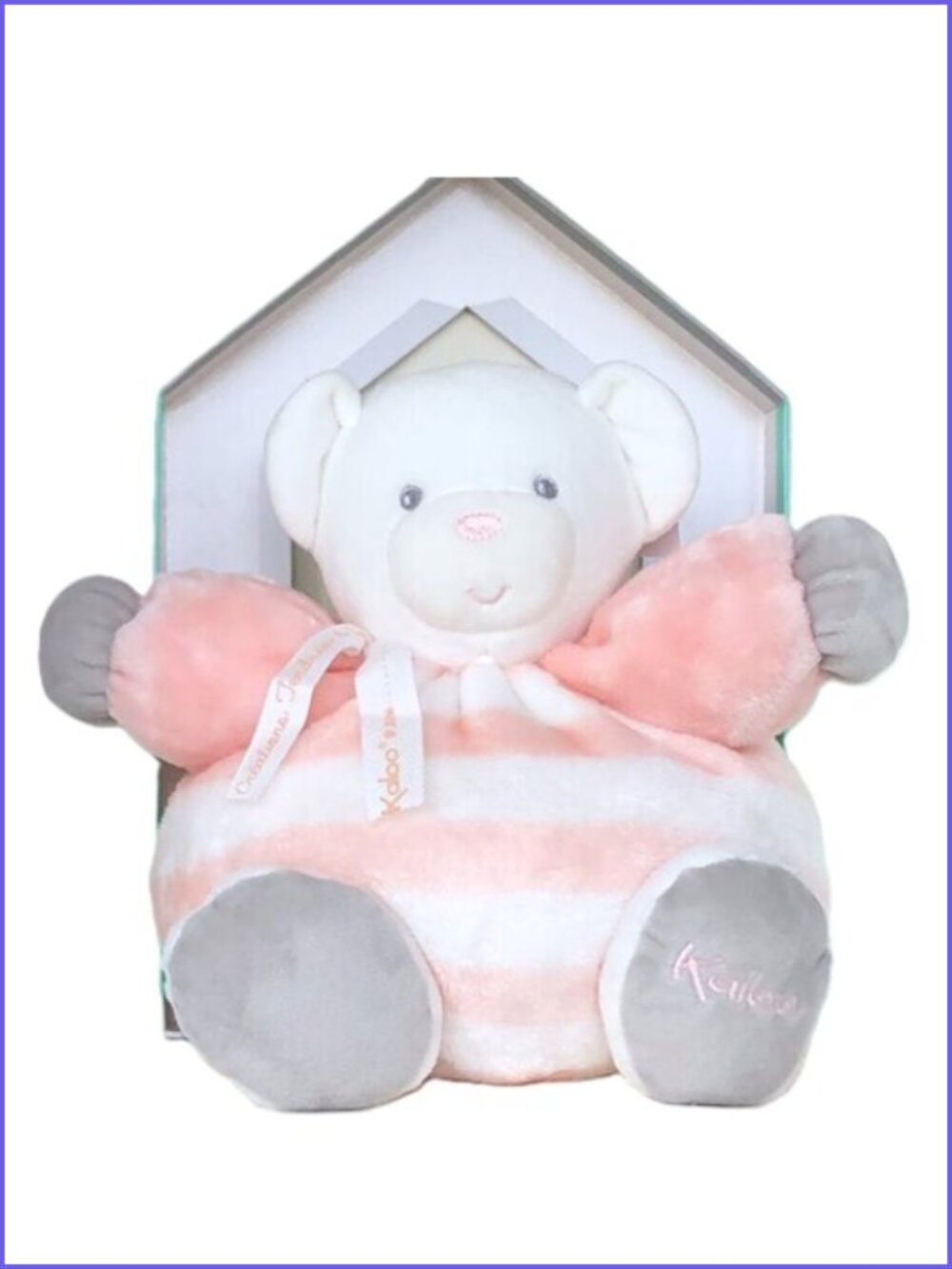 Kaloo Medium Chubby Bear Peach & Cream Age 0+ New In Gift Box (25 cm)